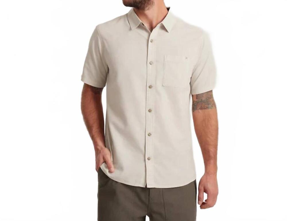 NEW ROARK made to fade short sleeve shirt in washed bone